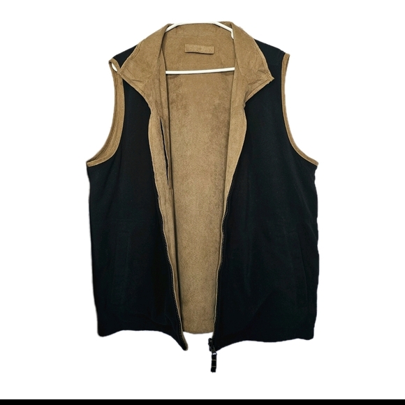 Weatherproof Vintage Men's Reversible Black Brown Large Casual Outdoor Vest - Picture 3 of 12